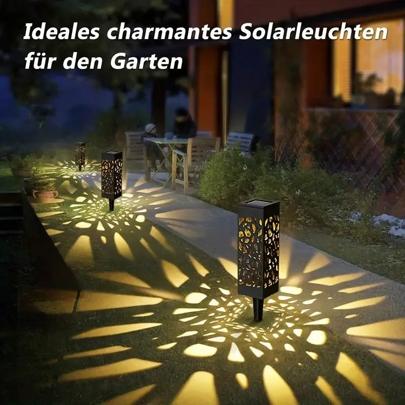 Garden Stake Lights Decorative Hollow-Out Lawn Lamps, Landscape Lighting 400mah