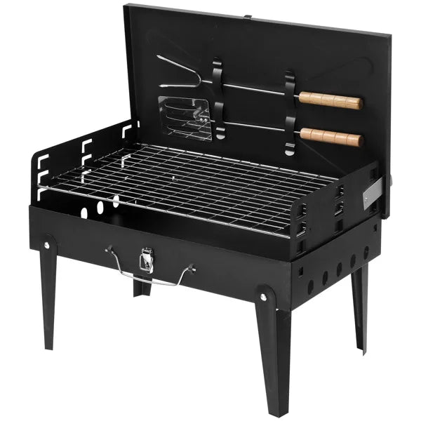 Folding Portable Barbecue Charcoal Grill Stainless Steel