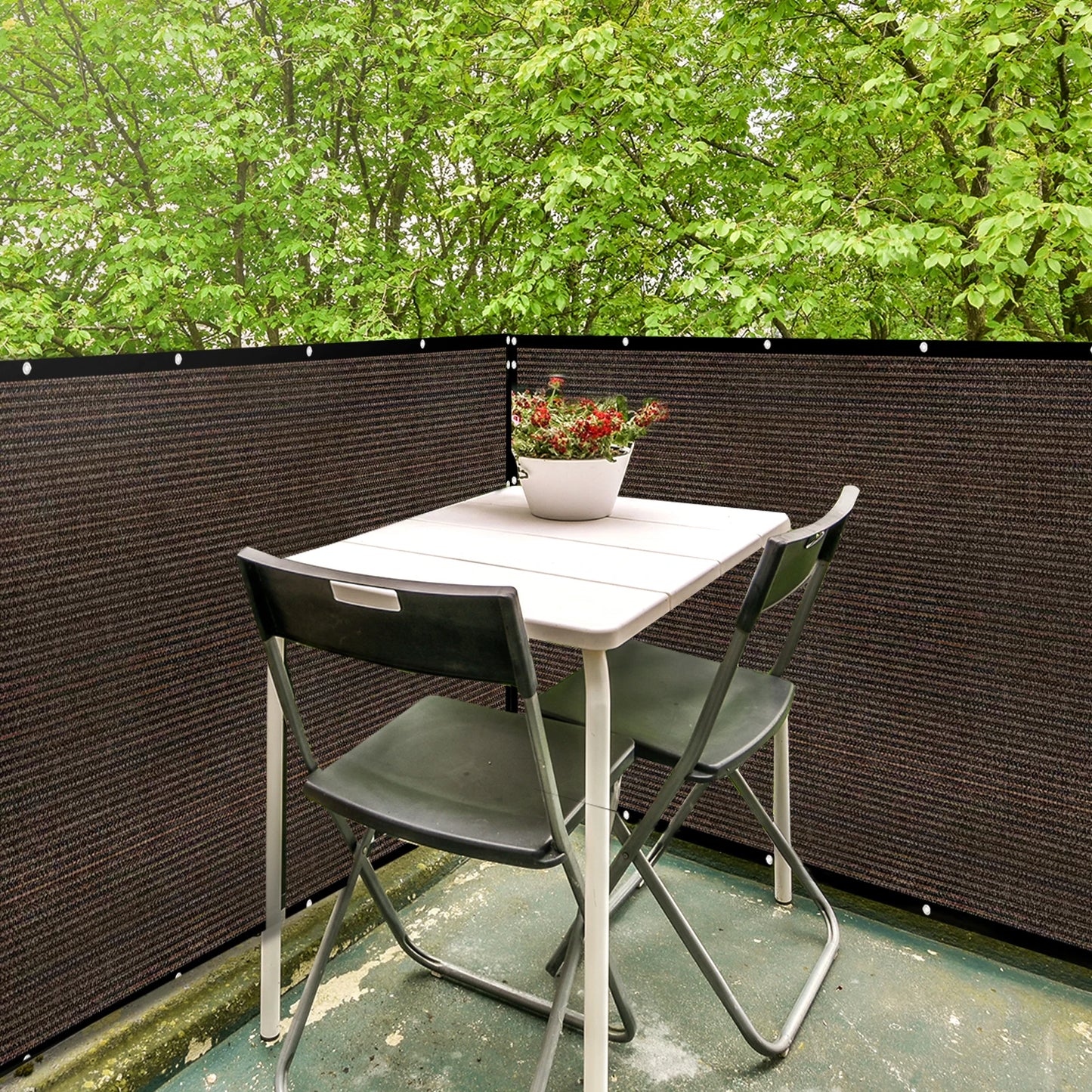 4' x 50' fenced privacy screen, Outdoor Backyard sunshade windscreen, Privacy fence screen, outdoor windscreen covered privacy