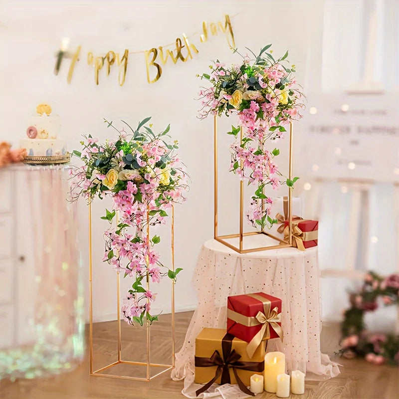 2/10 Pieces Gold Metal Vase