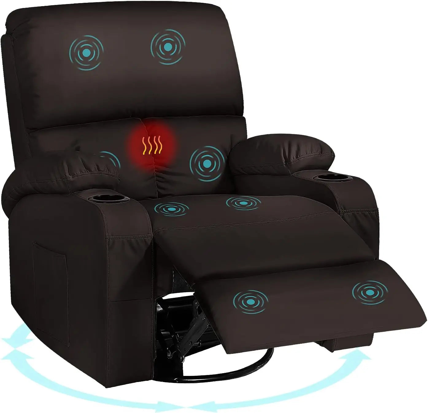 Smart Relaxation Throne – Auto Massage Programs + Whisper-Quiet Swivel Base