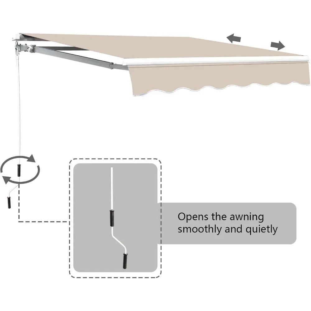 13.1'x8.2' Patio Awning,  Waterproof Polyester