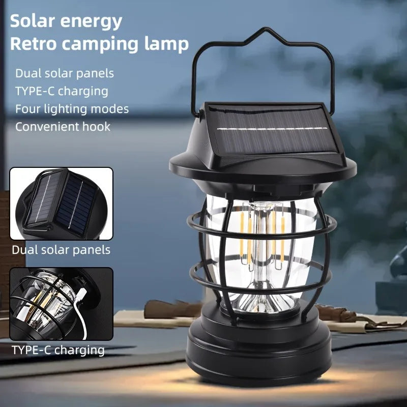 Solar  Camping Tent Chandelier Waterproof LED Lights Outdoor Garden Courtyard