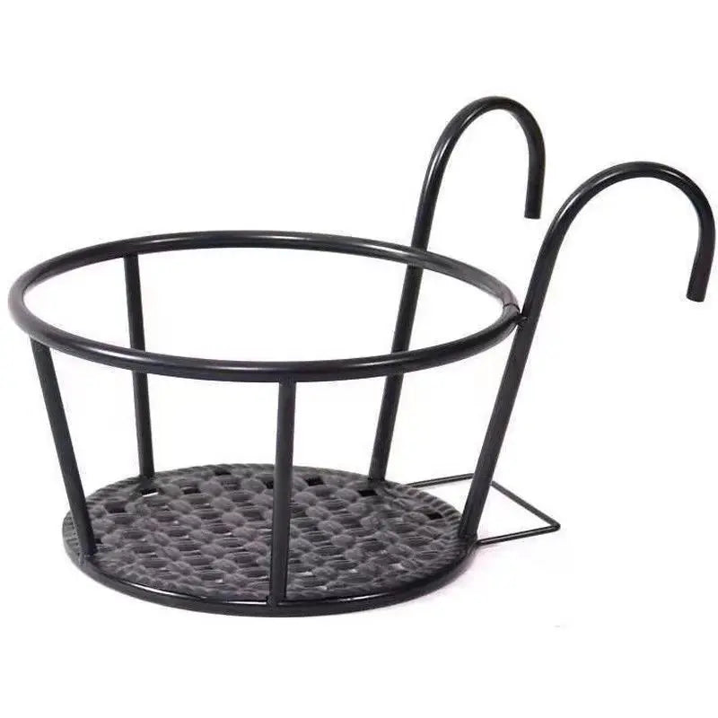 1PC  Balcony Hanging Round Racks Railing Fence Outdoor Window Bonsai Stand Decoration