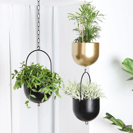 Plant Pot Container Modern Hanging Flower Pots Minimalist Hanging Plant Baskets Creative for Indoor Outdoor Garden Balcony