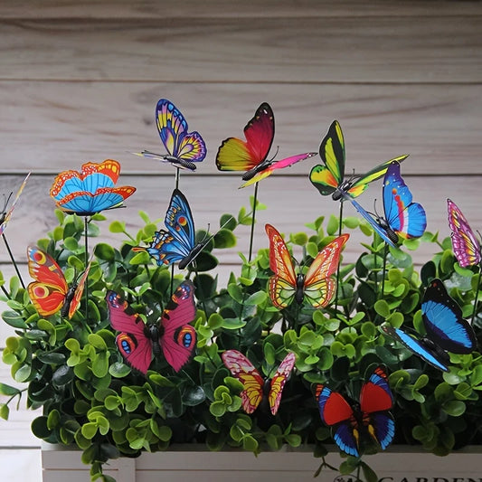 Colorful Butterfly Stakes, 3D Artificial Butterfly Decor, Garden & Patio Decor, Random Pattern