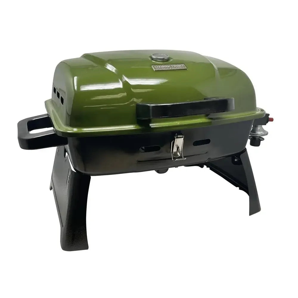Portable Propane Grill Griddle Plate Cooking Grid Burner BBQ Camp Stove 1lb Cylinder Heat Control Hood Ignition Camping RV