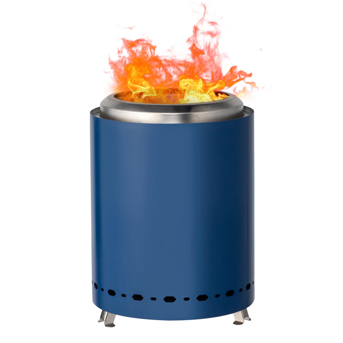 Blue small & portable smokeless fire pit