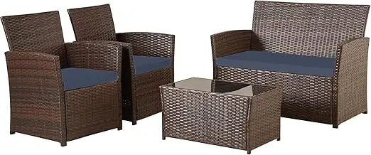 Patio Furniture Set,Outdoor Sectional Sofa Set PE  Wicker Patio Conversation Set