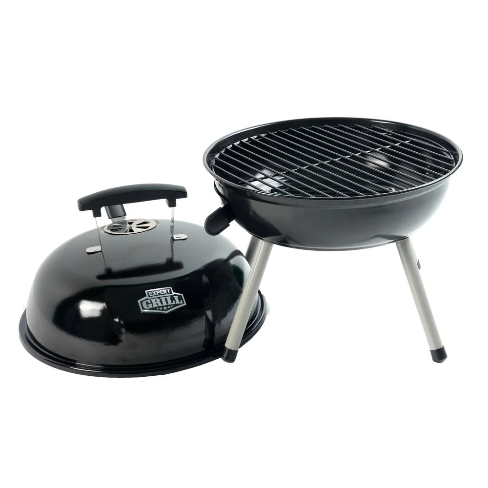 Portable Charcoal Grill 14.5 Inch Tabletop Grill Dome Design Adjustable Air Vents Ideal Camping Tailgating Picnics Easy Cleanup