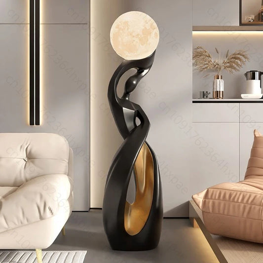 Luxury Abstract Art Floor Lamp Modern Sculpture Home Decor Multi-Color Mood Light with USB Charging for Living Room Decoration