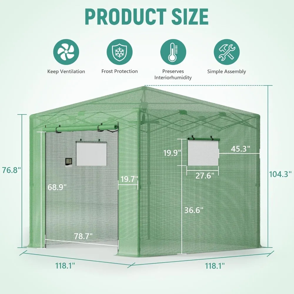 10x10 Greenhouse,  Outside , Portable , Green House for Winter