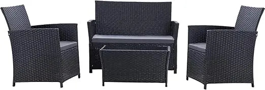 Patio Furniture Set,Outdoor Sectional Sofa Set PE  Wicker Patio Conversation Set