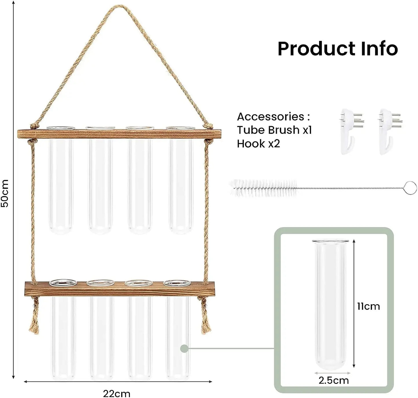 Wall Hanging Test Tube, Glass Planter