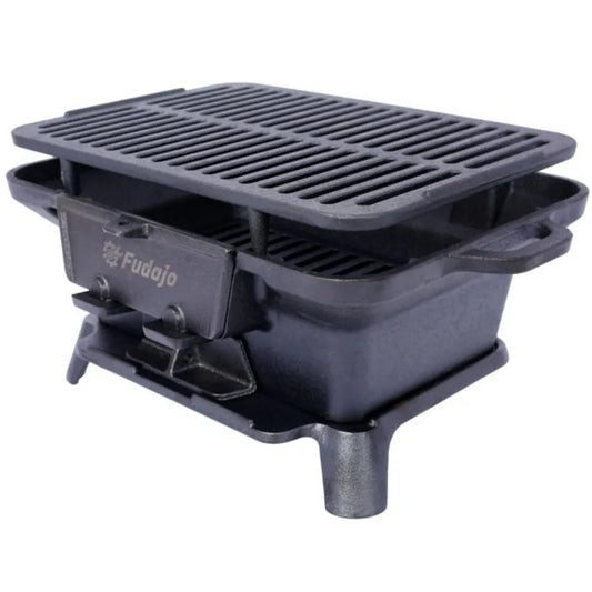 Oval Cast Iron Grill Outdoor Portable Charcoal Grill and Tabletop Cast Iron let 100 Cast Iron Enameled Durable Small Charcoal G