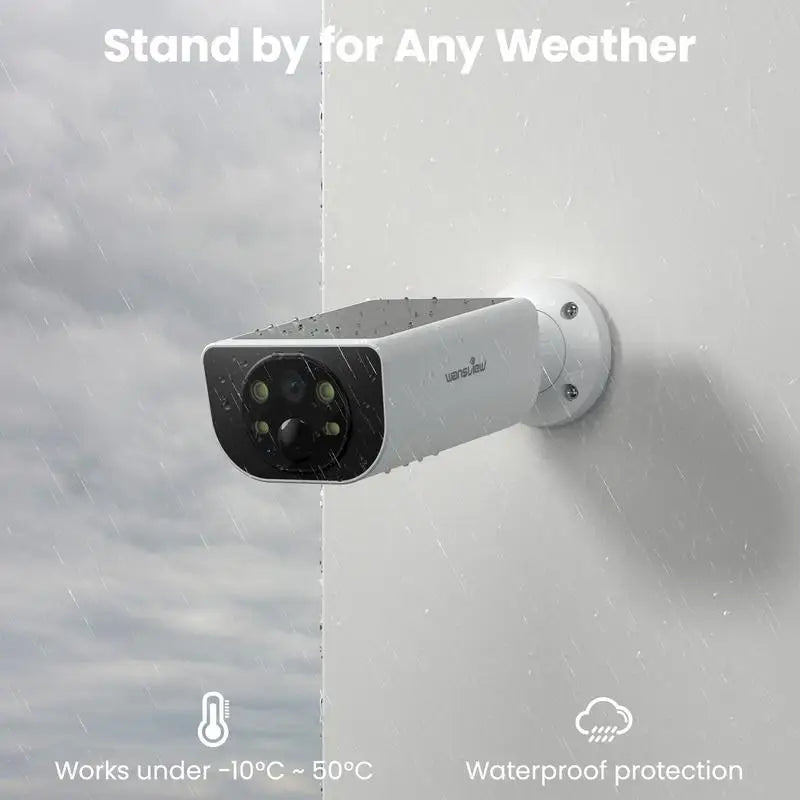 Wansview 2.4Ghz WiFi Home Security Cameras Continuous Solar Power - Security Cameras Wireless for Outdoor, SD/Cloud Storage