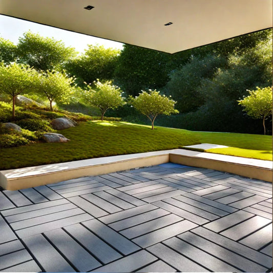 54 Pack Interlocking Plastic Deck Tiles - 12"x12" Square - Waterproof Outdoor - Poolside Balcony Backyard Decking Tiles