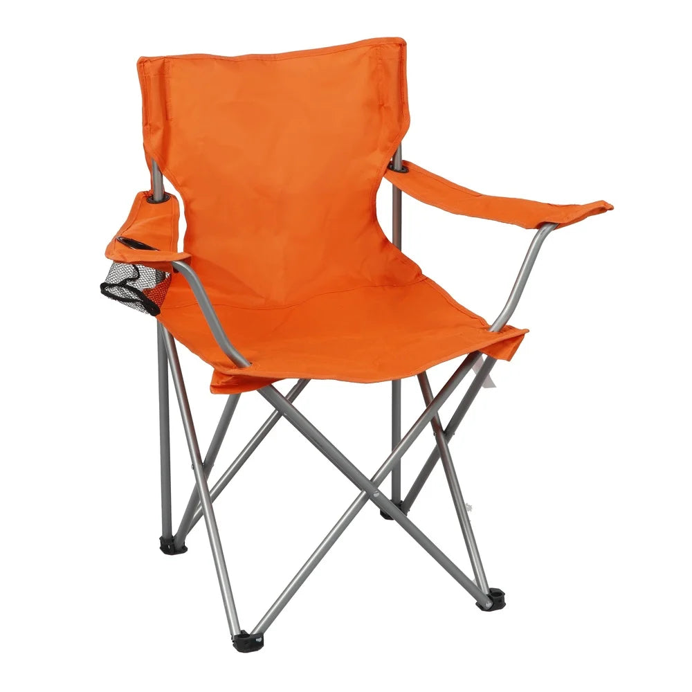 2 Pack Folding Camp Chairs with Cup Holder Portable Tailgating Camping Sports Events