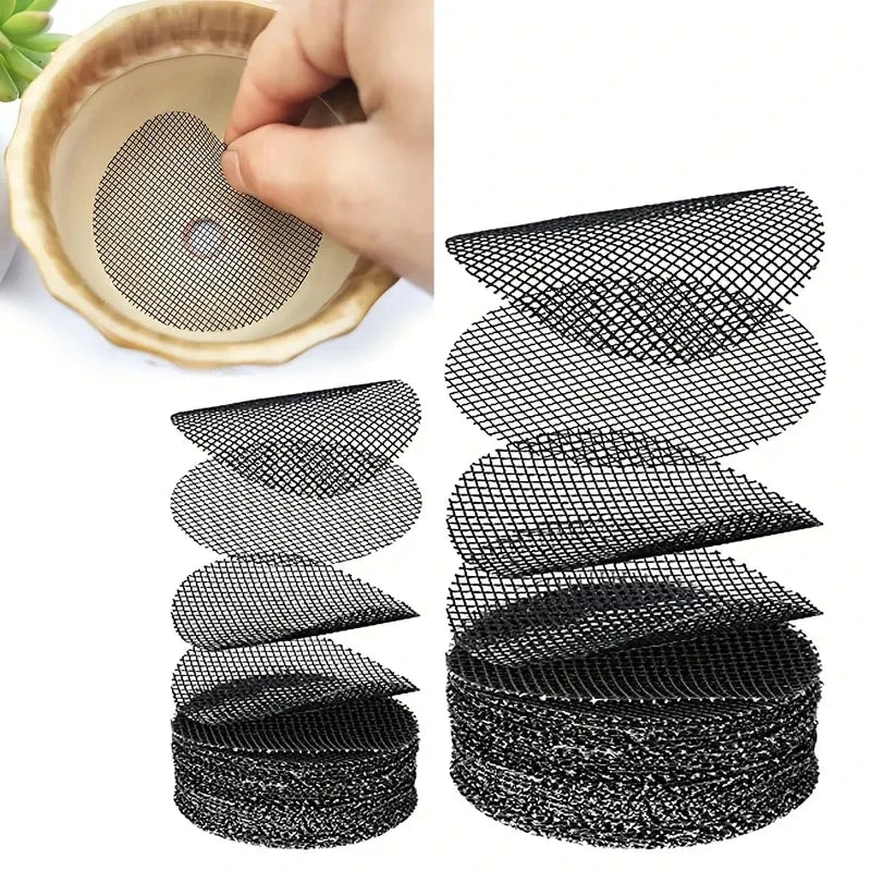 50 Piece Drainage Hole Screen to prevent soil loss,  Gardening Supplies