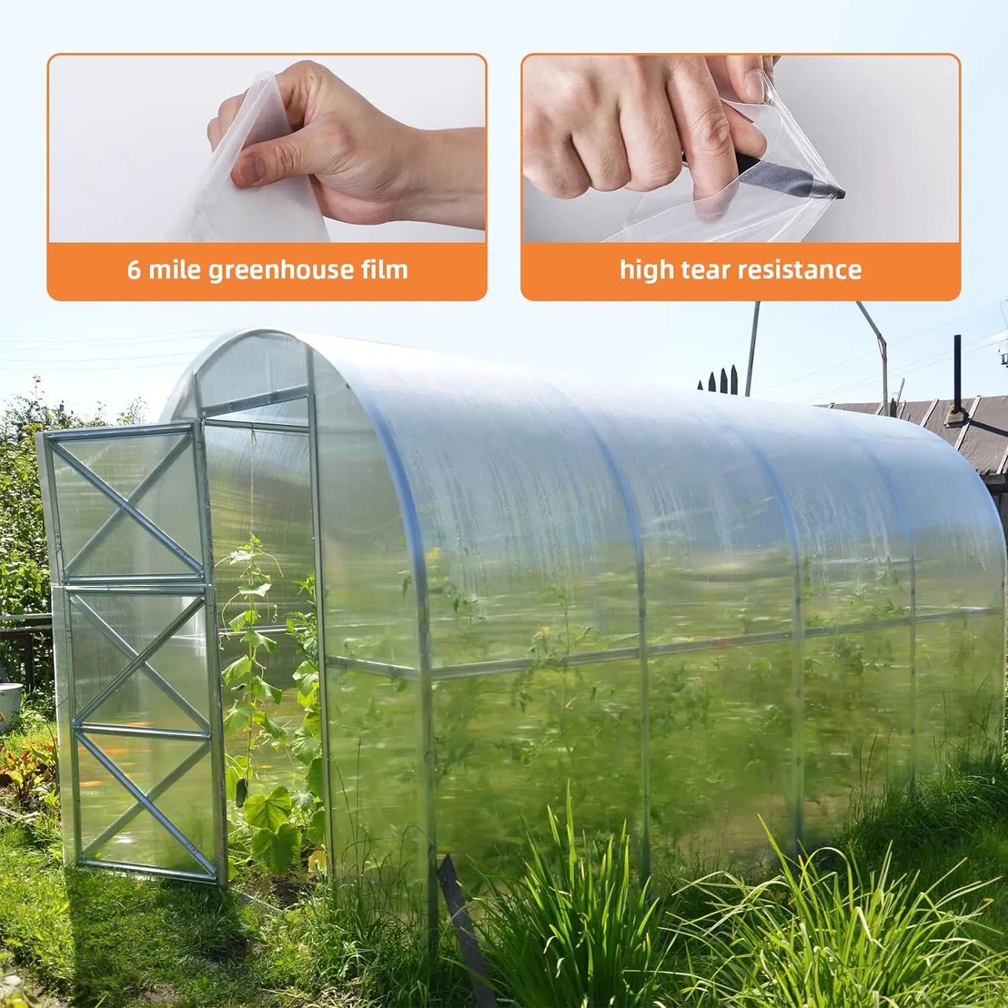 25FT x 40FT Greenhouse Film, UV Protect