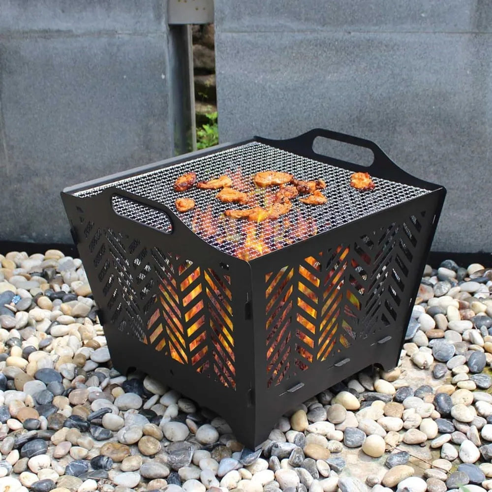 Portable Outdoor Fire Pit with Spark Screen