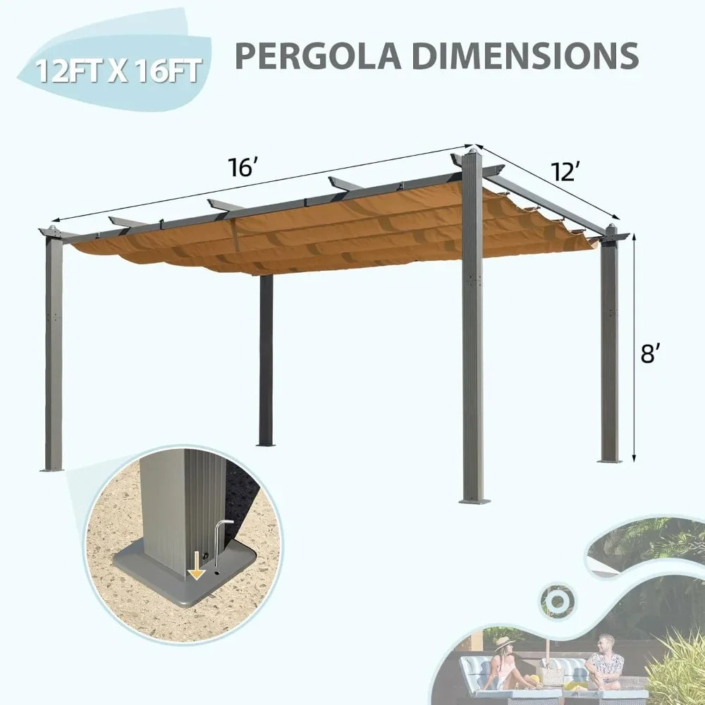 12 x 16 FT Pergola  Awning,