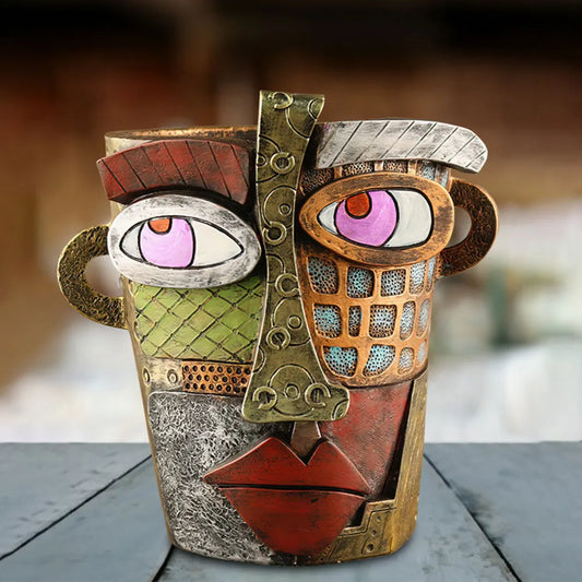 Resin Abstract Beauty Face Flower Pot  l Face Abstract Planter for Outdoor Garden Deco