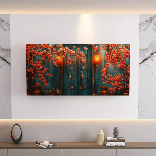 A red element for the living room, bedroom and hallway in a 1.5 inch thick pine