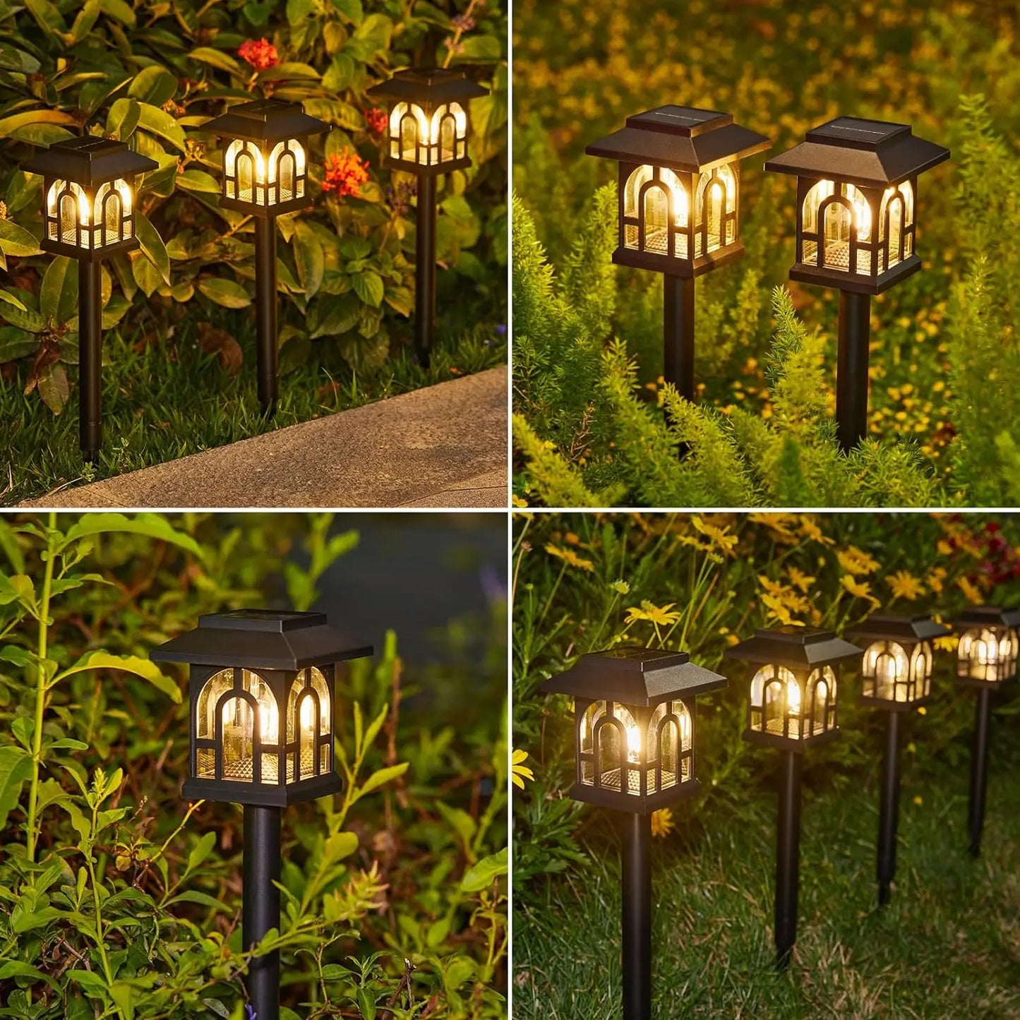 6/10 Pack Solar Pathway Lights Outdoor, Path Yard Lights, Auto On/Off , for Outside Yard Lawn Patio Walkway