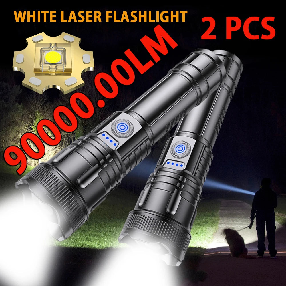 2pcs Strong Light Flashlight