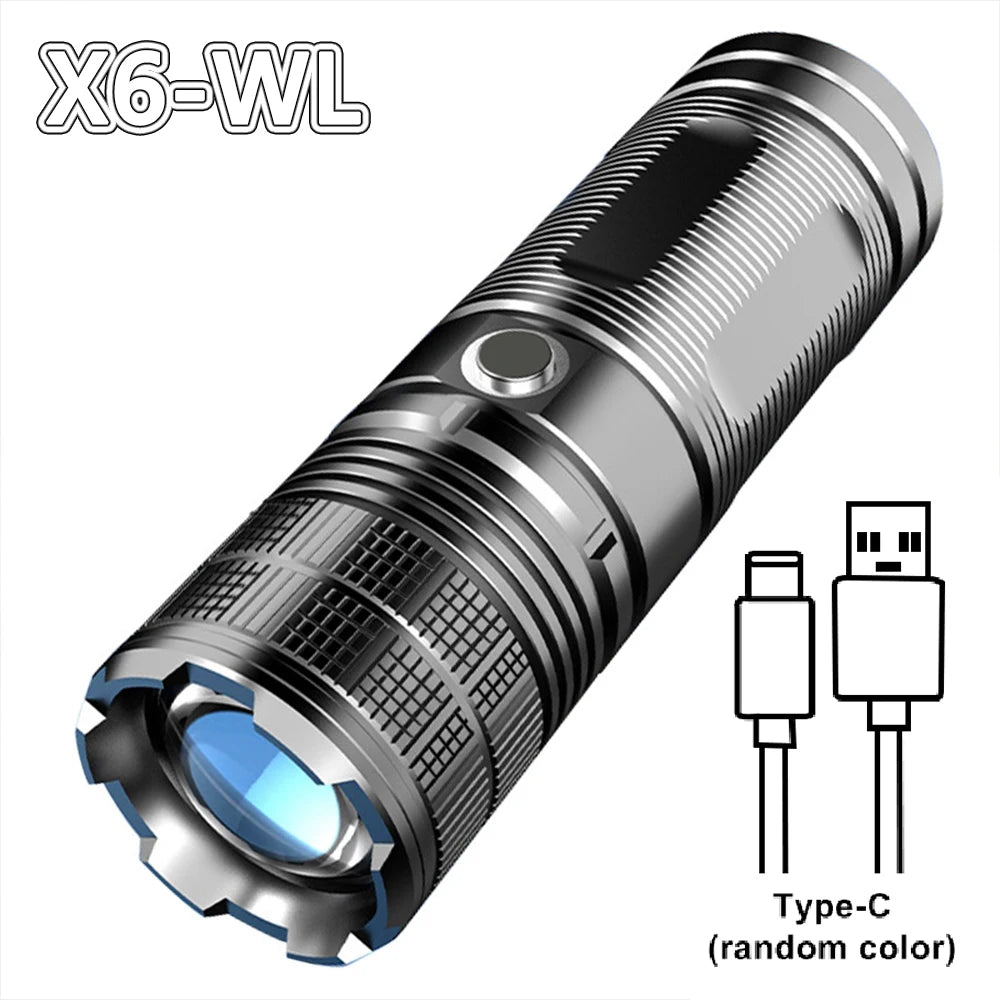 Rechargeable LED Flashlight Zoom High Power