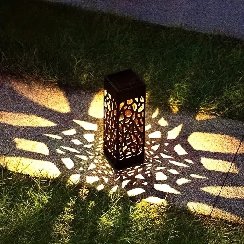 Garden Stake Lights Decorative Hollow-Out Lawn Lamps, Landscape Lighting 400mah