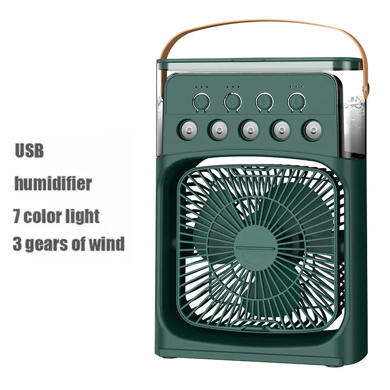 3 In 1 Fan AIr Conditioner Household Small Air Cooler LED Night Light Portable Humidifier Air Adjustment Fan