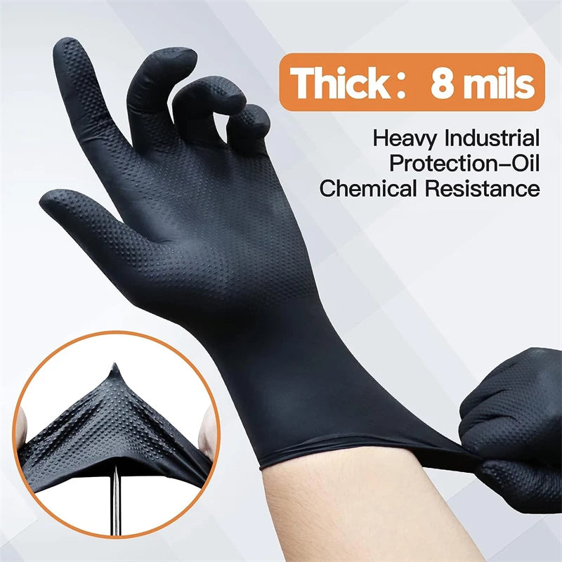 Industrial Black Nitrile Gloves 8mil