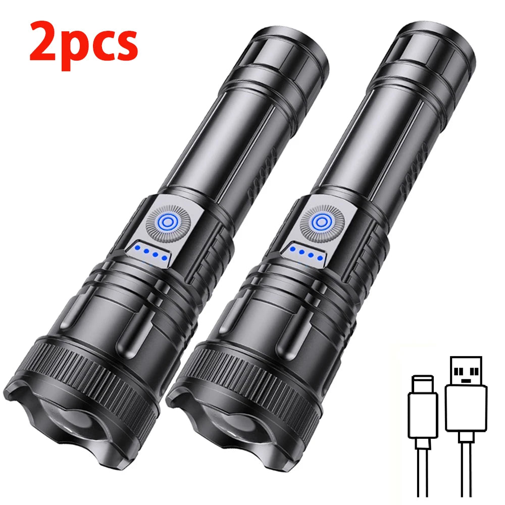 2pcs Strong Light Flashlight