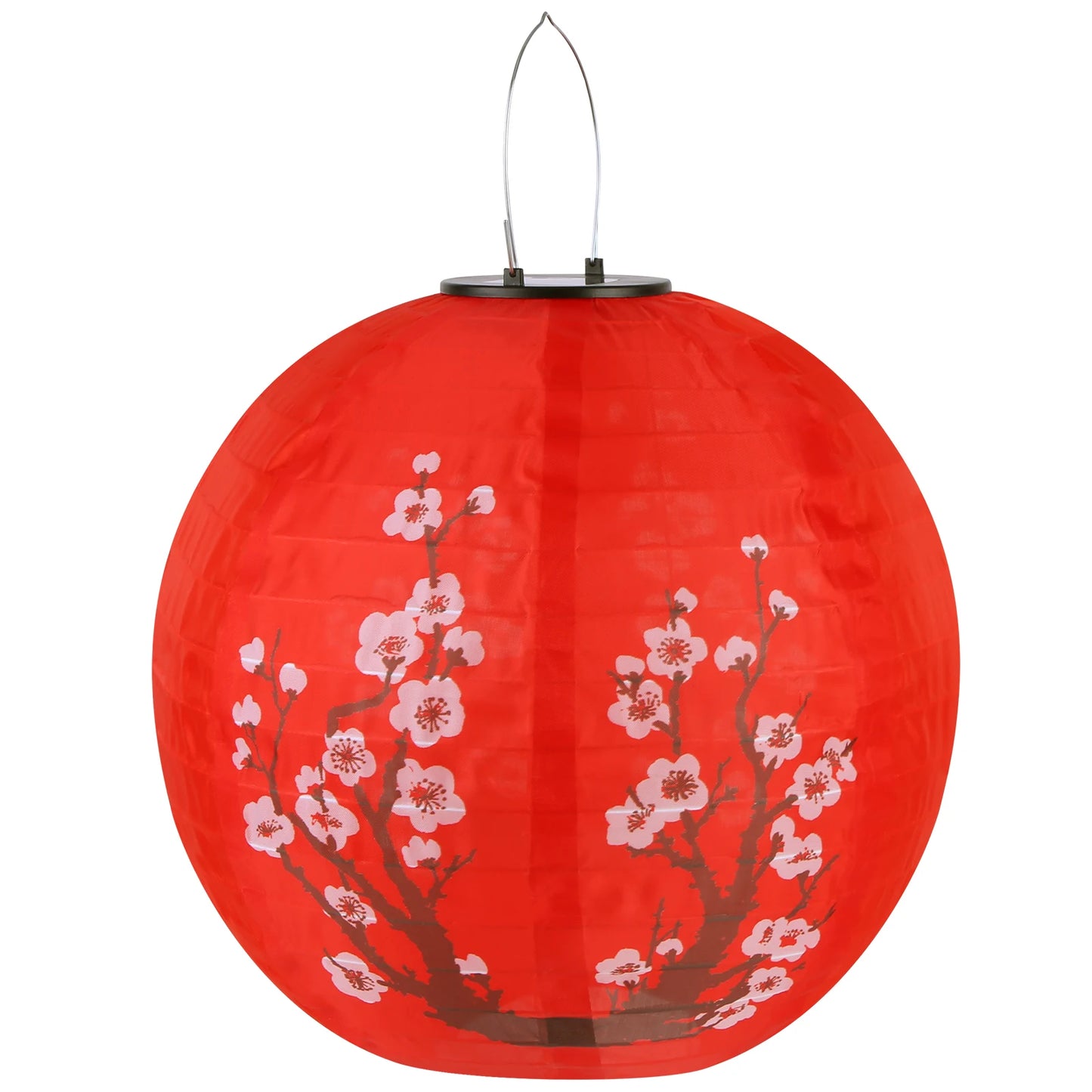 30cm Solar Power LED Plum Blossom Lights IP65 Waterproof Chinese Traditional Hanging Lanterns for Garden Porch