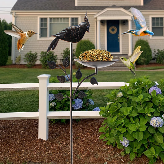 Waterproof Outdoor Bird Bath For Backyard Garden Lawn, Ground Feeders, Deep Antique Copper