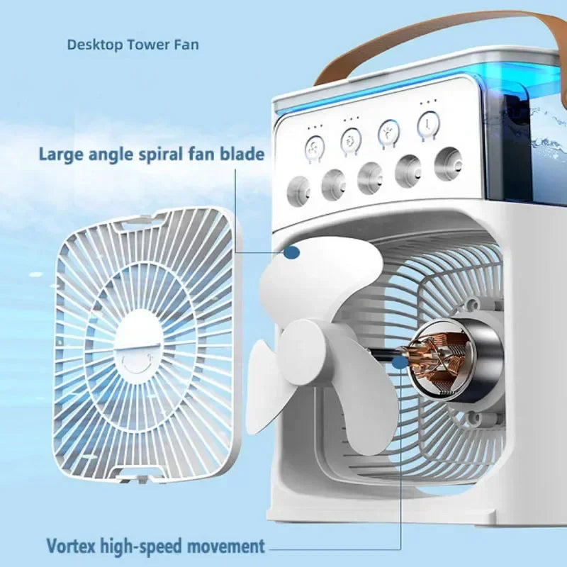 3 In 1 Fan AIr Conditioner Household Small Air Cooler LED Night Light Portable Humidifier Air Adjustment Fan