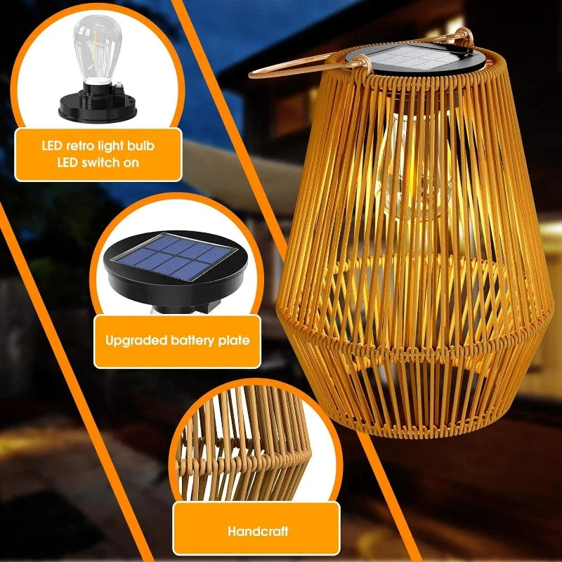 1PCS/2PCS  solar tungsten filament lanterns,suitable for garden,courtyard,villa landscape lights
