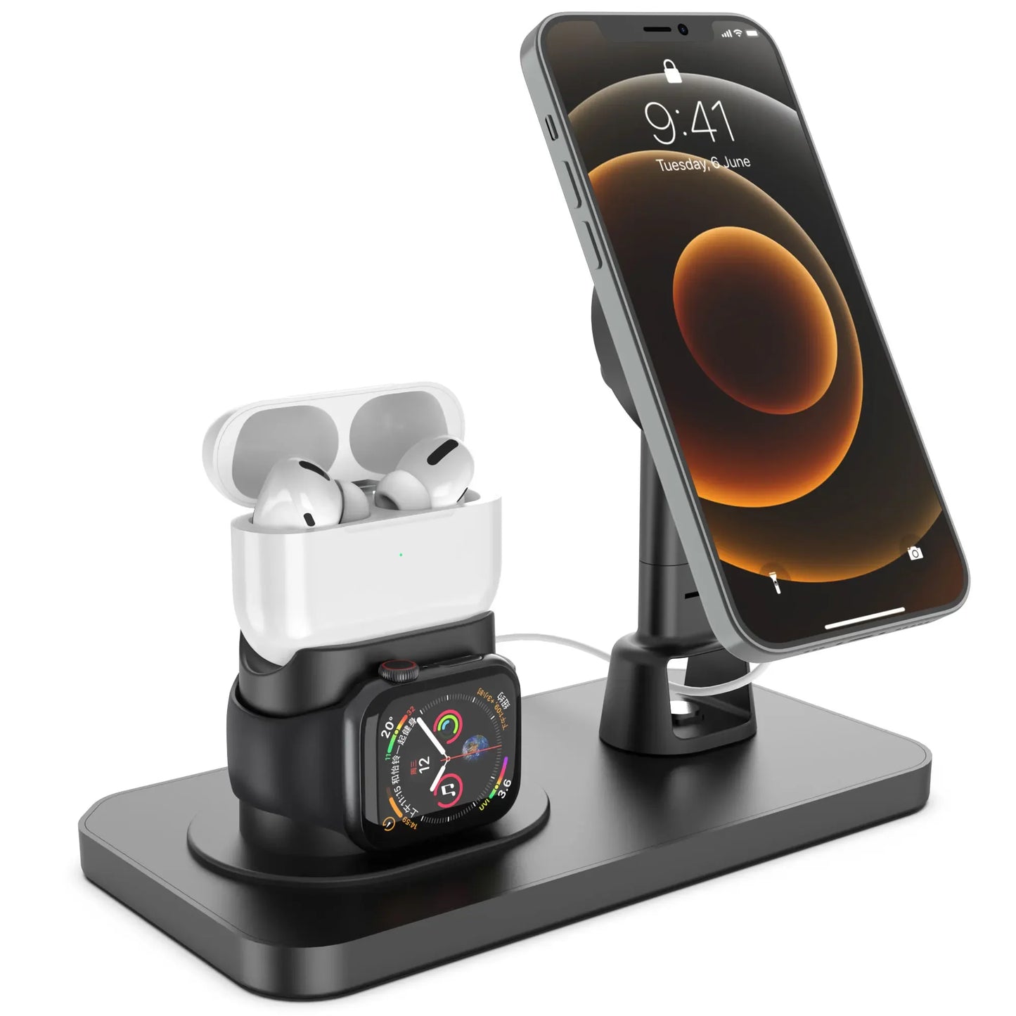 3 in 1 For Fast Charging Station Iphone 12 Mini Pro Max 7 8 Plus For Watch Airpods Apple headphones Chargers Stand Dock