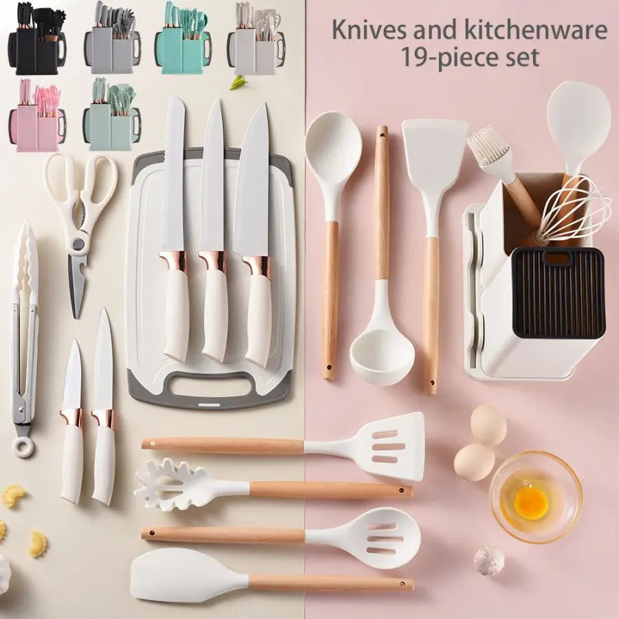 19pcs  Grade Silicone Brodark Kitchenware Set