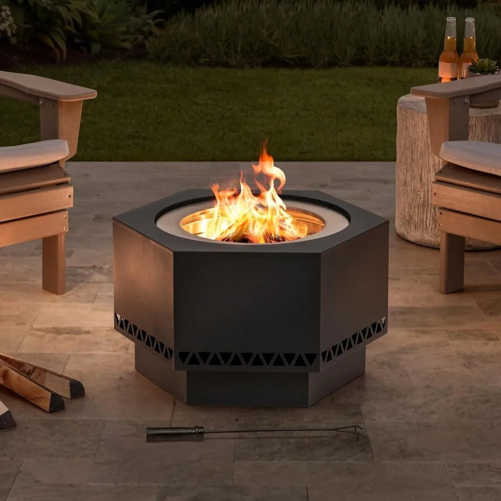 Smoke Free Hexagonal Outdoor Fire Pit