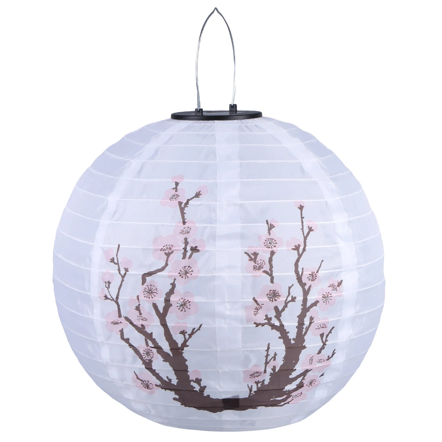 30cm Solar Power LED Plum Blossom Lights IP65 Waterproof Chinese Traditional Hanging Lanterns for Garden Porch