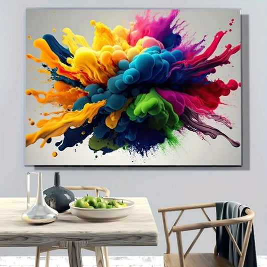 1.5 inch thick wood pine frame, interior art mural, Home decor, Home decor mural, vivid abstract canvas painting