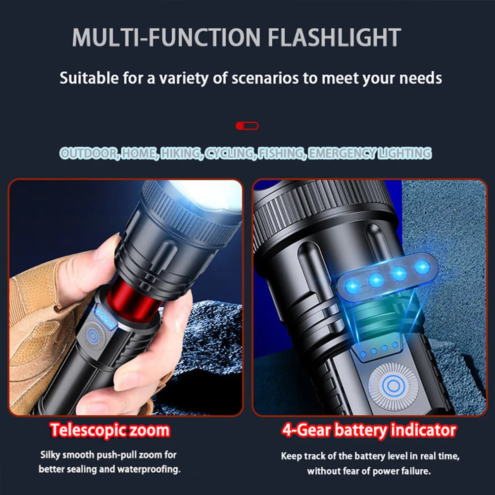 2pcs Strong Light Flashlight