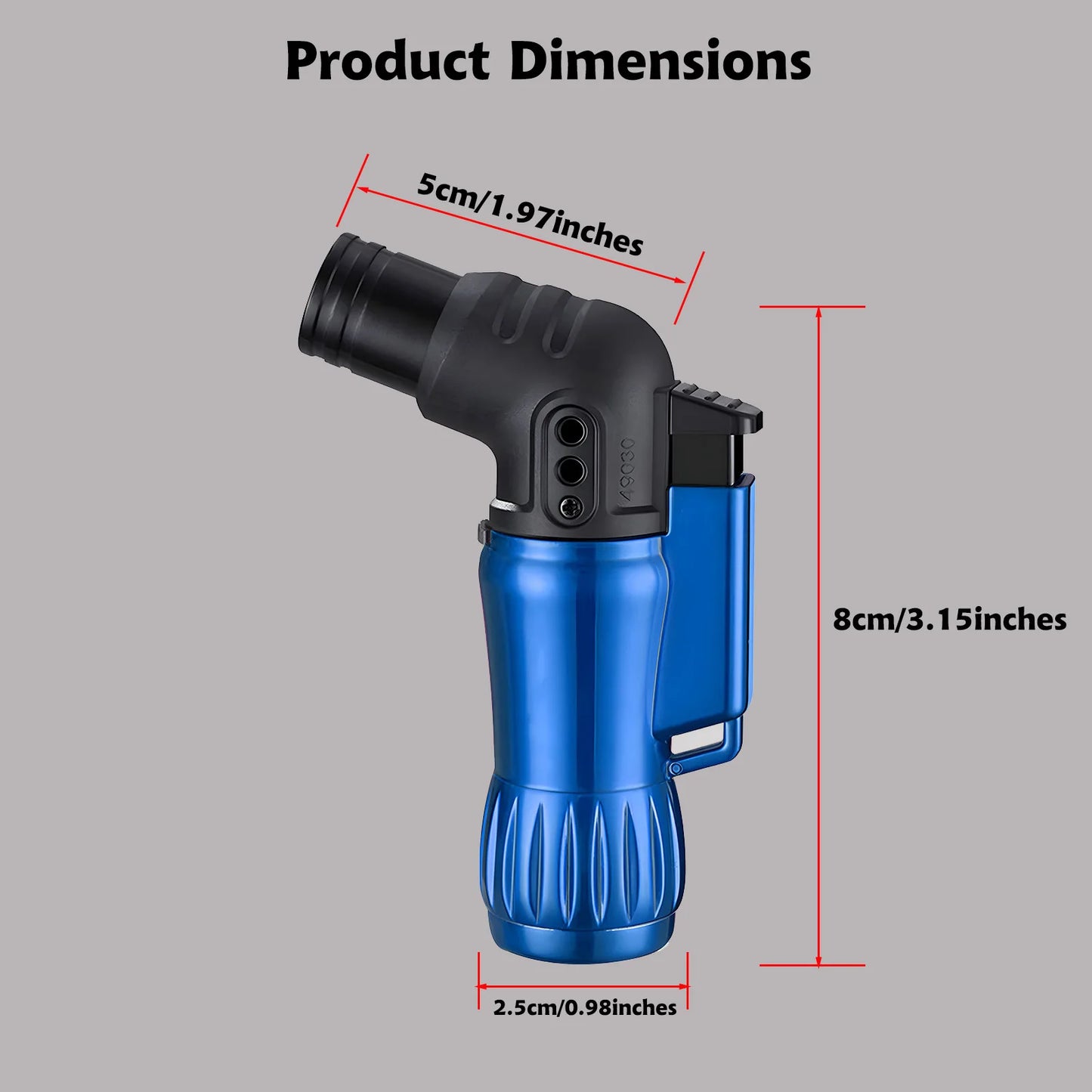 2pcs/Set Triple Jet Flame Torch Lighter Bend Head Design Refillable Butane Gas,