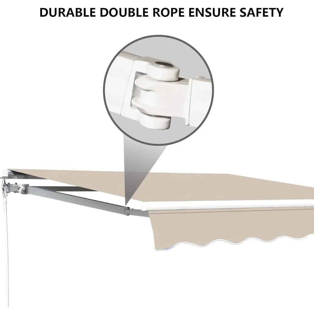 13.1'x8.2' Patio Awning,  Waterproof Polyester