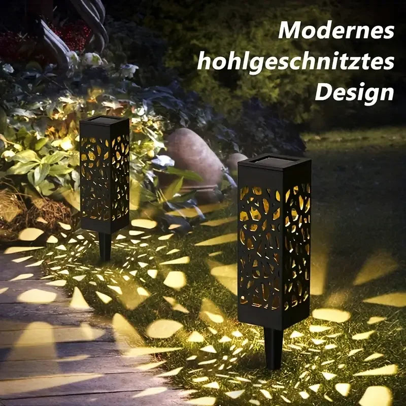 Garden Stake Lights Decorative Hollow-Out Lawn Lamps, Landscape Lighting 400mah