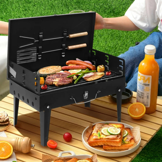 Folding Portable Barbecue Charcoal Grill Stainless Steel