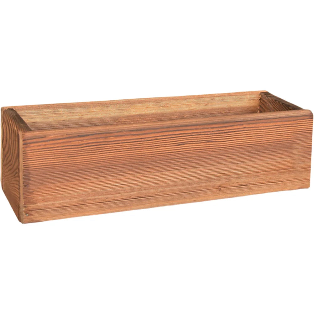Antiseptic Wood Flower Box Retro Window Outdoor Pot Cedar Succulent Decorative Pots